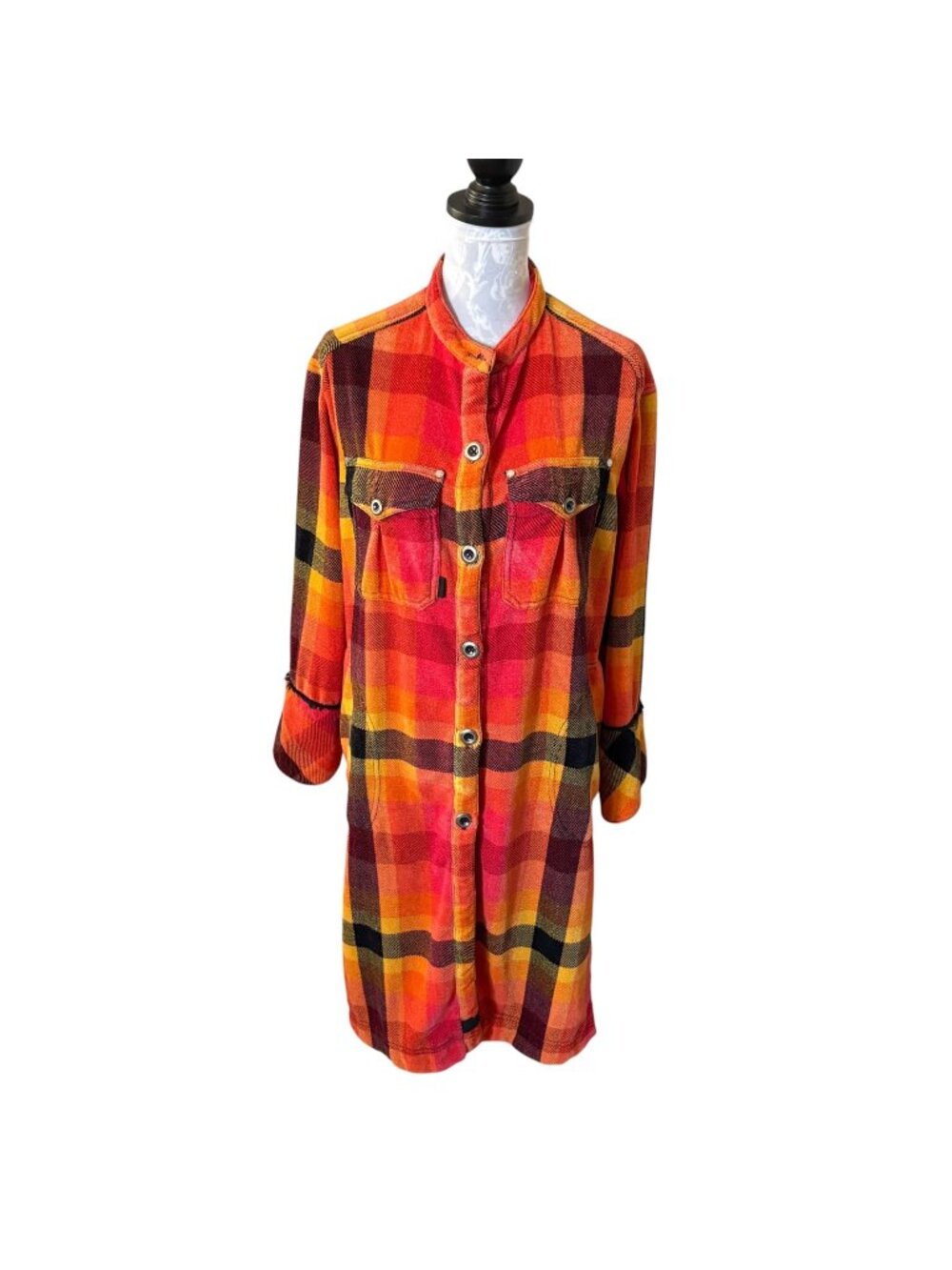 Free People We The Free Ashima Duster Fall Jacket Corduroy Plaid Xsmall
